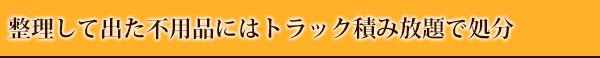 整理して出た不用品にはトラック積み放題で処分